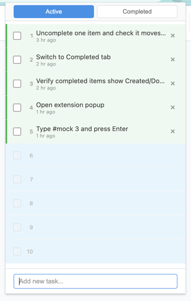 進行中列表 – 已佔格與空格